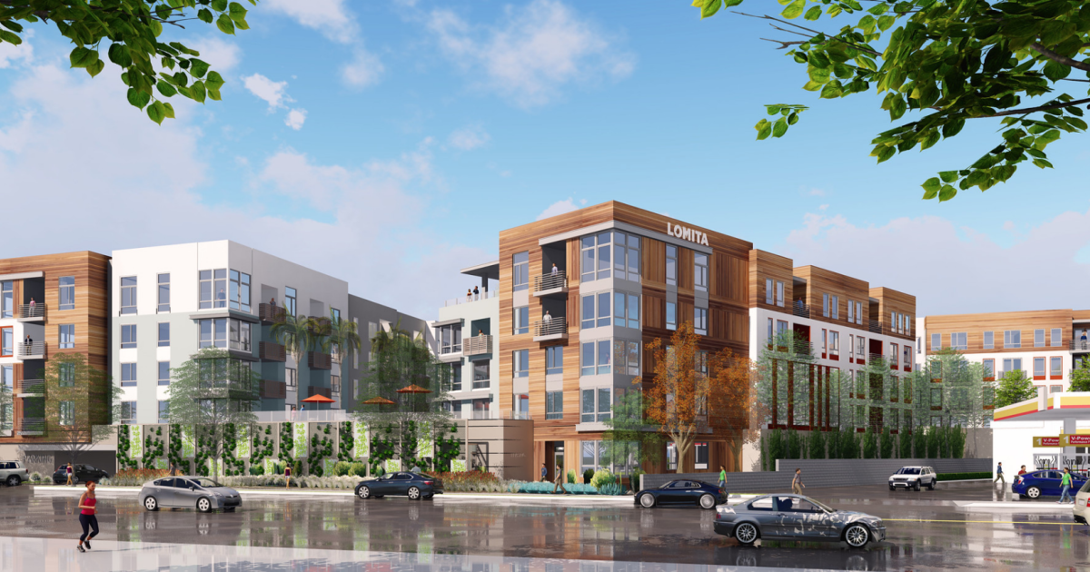 Rendering vs. Reality Kaia South Bay apartments at 24000 Crenshaw Boulevard Urbanize LA